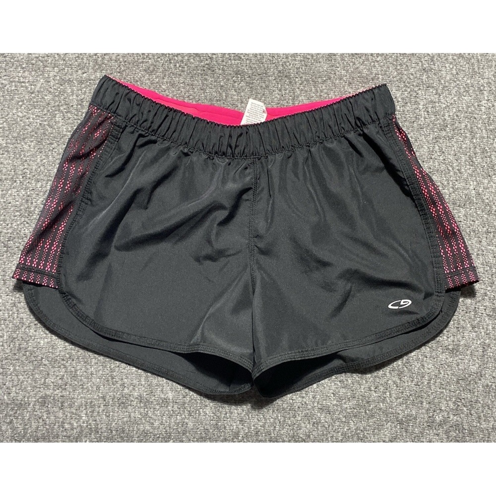 CHAMPION-Black-Athletic-Shorts-Pink Lace Sides-Shorts Size S/P